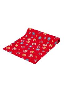 Homescapes TISCHL&Auml;UFER Weihnachten 46/183 cm, rot mit Schneeflocken
