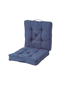 Homescapes REISEKISSEN dunkelblau 50/50/10 cm &ndash; Klappkissen Baumwolle