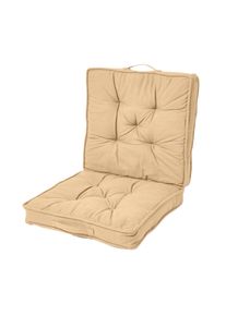 Homescapes REISEKISSEN beige 50/50/10 cm &ndash; Klappkissen Baumwolle