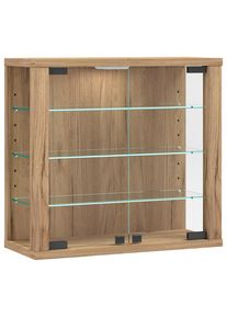 Mid.you H&auml;ngevitrine, Honigeiche, Holzwerkstoff, 3 F&auml;cher, 43x40x18 cm, h&auml;ngend, Esszimmer, Vitrinen, H&auml;ngevitrinen