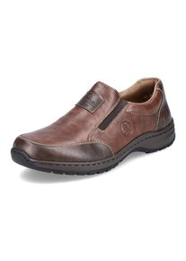 Slipper Rieker, Herren, Gr. 40, braun (braun, used), Lederimitat, used, Schuhe Slipper, Schlupfschuh, Halbschuh, Freizeitschuh in bequemer Weite G (weit)