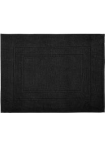 Badematte Kleine Wolke "Plaza" Gr. 3, schwarz, H:60mm, Baumwolle, Badematten, Badematte, Badteppich, Uni Farben, mit Bord&uuml;re, Hoch-Tief Effekt
