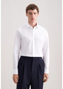 Businesshemd Seidensticker "Schwarze Rose", Herren, Gr. XL (43-44), normale &Auml;rmell&auml;ngen, wei&szlig;, 100% Baumwolle, unifarben, slim fit, 2-Knopf-Manschette, Hemden Businesshemd, Slim 1/1 Kentkragen Uni