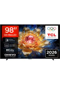TCL LED-Fernseher "98T8D", Energieeffizienz: E, schwarz, 98 &Prime;, Fernseher, LED-Fernseher