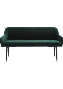 Sitzbank Salesfever "Komfortable Sitzbank", gr&uuml;n (tannengr&uuml;n, schwarz, schwarz), B:160cm H:85cm T:61cm, Metall, Polyester, Sitzb&auml;nke, Sitzbank, mit Armlehnen und R&uuml;ckensteppung