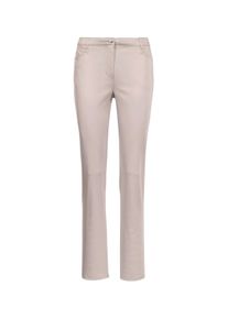 Stoffhose GOLDNER "Kurzgr&ouml;&szlig;e Baumwollhose mit Dehnbund", Damen, Gr. 19, K-Gr, beige (kitt), Obermaterial: 98% Baumwolle CO. 2% Elasthan EL., normal, Hosen Stoffhose, Ohne