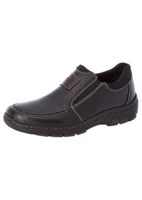 Slipper Rieker, Herren, Gr. 45, schwarz, Lederimitat, unifarben, Schuhe Slipper, mit weichem Schaftabschluss