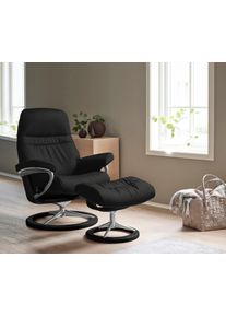 Relaxsessel stressless "Sunrise", schwarz (schwarz paloma), B:83cm H:105cm T:74cm, Leder BATICK: BATICK ist ein leicht korrigiertes, durchgef&auml;rbtes und genarbtes M&ouml;belleder, bei dem die meisten Unebenheiten und Spuren in der Regel entfernt wurden.;Leder PALOMA: PALOMA ist ein durchgef&auml;rbtes Semianilin-M&ouml;belleder mit nat&uuml;rlicher Narbung.;ROHLEDER Stoff Q2 FARON: Ein fester zuverl&auml;ssiger Boucl&eacute; mit 