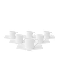 Villeroy & Boch Tasse VILLEROY & BOCH "Espressotassen mit Untertassen Modern Grace 60 ml 6er Set wei&szlig;", wei&szlig;, Porzellan, Trinkgef&auml;&szlig;e, Tasse