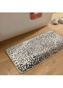 Badematte Gino Falcone "Aquata GF-162, Badvorleger, Badezimmer Teppich", braun (beige), H:7mm, Kunstfaser, Badematten, Badematte, Badteppich, bedruckt, Leopardenmuster, rechteckig