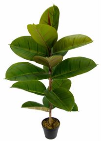 K&uuml;nstliche Zimmerpflanze I.GE.A. "Gummibaum", gr&uuml;n, B:15cm H:84cm L:15cm, Obermaterial: 90% Polyester, 10% Kunststoff, Kunstpflanzen, K&uuml;nstliche Zimmerpflanze