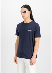 T-Shirt Alpha Industries "Signature Backprint T-Shirt", Herren, Gr. M, blau (rep.blau), Obermaterial: 100% Baumwolle, Shirts T-Shirt