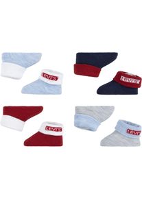 Socken LEVI'S KIDS "4PK Red Tab Bootie", Jungen, Gr. 1 (62/68), bunt (rot, blau, grau), Baumwollmischung, Socken Socken, im 8er-Pack, aus weicher Baumwollmischung, mit Elasthan-Anteil