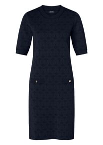 JOOP! Strickkleid JOOP "Kulana", Damen, Gr. 44, N-Gr, dunkelblau, Strick, Obermaterial: 84% Viskose, 16% Polyester, regular fit Midi, Rundhals, eingesetzt angesetztes B&uuml;ndchen, Kleider Strickkleid, Regular fit mit Markenlogomuster
