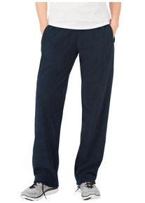 Jerseyhose TRIGEMA "TRIGEMA Fleece Freizeithose", Damen, Gr. 3XL, Normalgr&ouml;&szlig;en, blau (navy), Fleece, 100% Polyester, Hosen Jerseyhose
