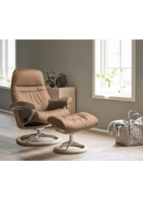 Relaxsessel stressless "Sunrise", braun (latte batick), B:83cm H:105cm T:74cm, Leder BATICK: BATICK ist ein leicht korrigiertes, durchgef&auml;rbtes und genarbtes M&ouml;belleder, bei dem die meisten Unebenheiten und Spuren in der Regel entfernt wurden.;Leder PALOMA: PALOMA ist ein durchgef&auml;rbtes Semianilin-M&ouml;belleder mit nat&uuml;rlicher Narbung.;ROHLEDER Stoff Q2 FARON: Ein fester zuverl&auml;ssiger Boucl&eacute; mit eine
