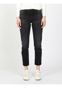 Boyfriend-Jeans Gang "94NICA WORKER", Damen, Gr. 27, N-Gr, schwarz (worn schwarz wash), Denim/Jeans, Obermaterial: 98% Baumwolle, 2% Elasthan, regular fit kn&ouml;chelfrei, Jeans Boyfriend-Jeans, cooler, androgyner Look