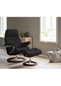 Relaxsessel stressless "Sunrise", schwarz (schwarz batick), B:92cm H:105cm T:80cm, Leder BATICK: BATICK ist ein leicht korrigiertes, durchgef&auml;rbtes und genarbtes M&ouml;belleder, bei dem die meisten Unebenheiten und Spuren in der Regel entfernt wurden.;Leder PALOMA: PALOMA ist ein durchgef&auml;rbtes Semianilin-M&ouml;belleder mit nat&uuml;rlicher Narbung.;ROHLEDER Stoff Q2 FARON: Ein fester zuverl&auml;ssiger Boucl&eacute; mit 