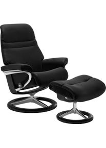 Relaxsessel stressless "Sunrise", schwarz (schwarz paloma), B:92cm H:105cm T:80cm, Leder BATICK: BATICK ist ein leicht korrigiertes, durchgef&auml;rbtes und genarbtes M&ouml;belleder, bei dem die meisten Unebenheiten und Spuren in der Regel entfernt wurden.;Leder PALOMA: PALOMA ist ein durchgef&auml;rbtes Semianilin-M&ouml;belleder mit nat&uuml;rlicher Narbung.;ROHLEDER Stoff Q2 FARON: Ein fester zuverl&auml;ssiger Boucl&eacute; mit 