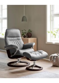 Relaxsessel stressless "Sunrise", grau (grau batick), B:79cm H:103cm T:73cm, Leder BATICK: BATICK ist ein leicht korrigiertes, durchgef&auml;rbtes und genarbtes M&ouml;belleder, bei dem die meisten Unebenheiten und Spuren in der Regel entfernt wurden.;Leder PALOMA: PALOMA ist ein durchgef&auml;rbtes Semianilin-M&ouml;belleder mit nat&uuml;rlicher Narbung.;ROHLEDER Stoff Q2 FARON: Ein fester zuverl&auml;ssiger Boucl&eacute; mit einem 