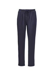 Stoffhose GOLDNER "Bequeme Slinky-Hose mit Schlupfbund", Damen, Gr. 54, N-Gr, blau (marine), Obermaterial: 96% Viskose CV. 4% Elasthan EL., Hosen Stoffhose, Bundfalte, Kordelzug