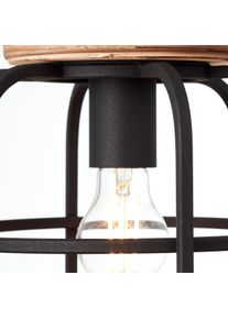 Brilliant Pendelleuchte "Gwen", schwarz (antik holz, schwarz korund), 1, &Oslash; 25cm H: 147cm, 1 Stk., Leuchten, 147 cm H&ouml;he, &Oslash; 25 cm, E27, Metall/Holz, antik holz/schwarz korund, Pendelleuchte