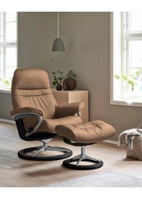 Relaxsessel stressless "Sunrise", braun (almond paloma), B:83cm H:105cm T:74cm, Leder BATICK: BATICK ist ein leicht korrigiertes, durchgef&auml;rbtes und genarbtes M&ouml;belleder, bei dem die meisten Unebenheiten und Spuren in der Regel entfernt wurden.;Leder PALOMA: PALOMA ist ein durchgef&auml;rbtes Semianilin-M&ouml;belleder mit nat&uuml;rlicher Narbung.;ROHLEDER Stoff Q2 FARON: Ein fester zuverl&auml;ssiger Boucl&eacute; mit ein