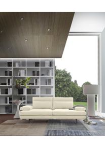 3,5-Sitzer Calia italia "Toby Wing, 228 cm breit, italienisches Designsofa, Megasofa", wei&szlig; (avorio mario), B:228cm H:90cm T:113cm, Mikrofaser mit Nubuk Optik (100% Polyester), Sofas, 3 5-Sitzer, inkl. Sitztiefenverstellung und Armteilfunktion, F&uuml;&szlig;e in Schwarz matt