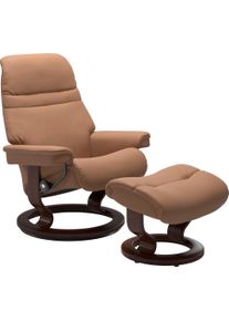 Relaxsessel stressless "Sunrise", braun (latte batick), B:79cm H:103cm T:73cm, Leder BATICK: BATICK ist ein leicht korrigiertes, durchgef&auml;rbtes und genarbtes M&ouml;belleder, bei dem die meisten Unebenheiten und Spuren in der Regel entfernt wurden.;Leder PALOMA: PALOMA ist ein durchgef&auml;rbtes Semianilin-M&ouml;belleder mit nat&uuml;rlicher Narbung.;ROHLEDER Stoff Q2 FARON: Ein fester zuverl&auml;ssiger Boucl&eacute; mit eine