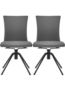 Polsterstuhl Musterring "Helmond 6700", schwarz, anthrazit, B:52cm H:91cm T:58cm, Leder, St&uuml;hle, Polsterstuhl, Drehgestell in schwarz inkl. R&uuml;ckholfunktion, ohne Armlehne