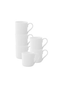 Villeroy & Boch Espressotasse VILLEROY & BOCH "Espressotassen Modern Grace 60 ml 6er Set wei&szlig;", wei&szlig;, Porzellan, Trinkgef&auml;&szlig;e, Espressotasse