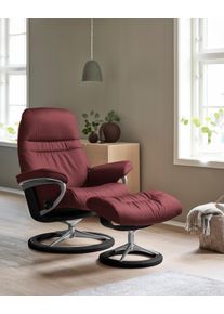 Relaxsessel stressless "Sunrise", rot (bordeaux batick), B:83cm H:105cm T:74cm, Leder BATICK: BATICK ist ein leicht korrigiertes, durchgef&auml;rbtes und genarbtes M&ouml;belleder, bei dem die meisten Unebenheiten und Spuren in der Regel entfernt wurden.;Leder PALOMA: PALOMA ist ein durchgef&auml;rbtes Semianilin-M&ouml;belleder mit nat&uuml;rlicher Narbung.;ROHLEDER Stoff Q2 FARON: Ein fester zuverl&auml;ssiger Boucl&eacute; mit ein
