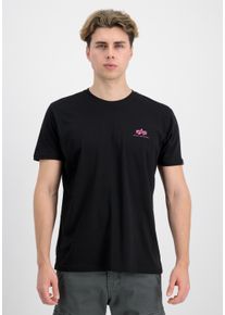 T-Shirt Alpha Industries "Basic T-Shirt SL", Herren, Gr. S, rot (schwarz, magenta), Obermaterial: 100% Baumwolle, Shirts T-Shirt