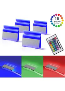 B.K.LICHT LED Dekolicht, grau (chromfarben), 8, H: 1cm, 4 Stk., Leuchten, LED Clips, RGB, Glasboden-Beleuchtung, Glaskantenlichter, Leuchten, LED Dekolicht