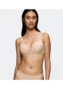 B&uuml;gel-BH Triumph "Body Make-Up Illusion Lace", Damen, Gr. 70, Cup E, beige, Microtouch, Obermaterial: 51% Polyamid, 35% Polyester, 14% Elasthan, leicht gl&auml;nzend, unifarben, BHs B&uuml;gel-BH, mit Stretch-Spitze und Lifting-Effekt
