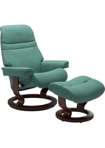 Relaxsessel stressless "Sunrise", gr&uuml;n (aqua gr&uuml;n paloma), B:79cm H:103cm T:73cm, Leder BATICK: BATICK ist ein leicht korrigiertes, durchgef&auml;rbtes und genarbtes M&ouml;belleder, bei dem die meisten Unebenheiten und Spuren in der Regel entfernt wurden.;Leder PALOMA: PALOMA ist ein durchgef&auml;rbtes Semianilin-M&ouml;belleder mit nat&uuml;rlicher Narbung.;ROHLEDER Stoff Q2 FARON: Ein fester zuverl&auml;ssiger Boucl&eacute; mit e