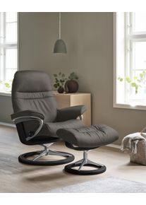 Relaxsessel stressless "Sunrise", grau (metal grau paloma), B:83cm H:105cm T:74cm, Leder BATICK: BATICK ist ein leicht korrigiertes, durchgef&auml;rbtes und genarbtes M&ouml;belleder, bei dem die meisten Unebenheiten und Spuren in der Regel entfernt wurden.;Leder PALOMA: PALOMA ist ein durchgef&auml;rbtes Semianilin-M&ouml;belleder mit nat&uuml;rlicher Narbung.;ROHLEDER Stoff Q2 FARON: Ein fester zuverl&auml;ssiger Boucl&eacute; mit 