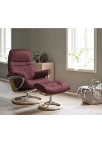 Relaxsessel stressless "Sunrise", rot (bordeaux batick), B:92cm H:105cm T:80cm, Leder BATICK: BATICK ist ein leicht korrigiertes, durchgef&auml;rbtes und genarbtes M&ouml;belleder, bei dem die meisten Unebenheiten und Spuren in der Regel entfernt wurden.;Leder PALOMA: PALOMA ist ein durchgef&auml;rbtes Semianilin-M&ouml;belleder mit nat&uuml;rlicher Narbung.;ROHLEDER Stoff Q2 FARON: Ein fester zuverl&auml;ssiger Boucl&eacute; mit ein