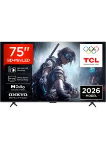 TCL LED-Fernseher "75T8D", Energieeffizienz: E, schwarz, 75 &Prime;, Fernseher, LED-Fernseher