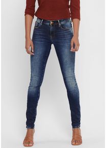 Skinny-fit-Jeans Only "ONLSHAPE REG SK DNM REA4488", Damen, Gr. 29, L&auml;nge 30, blau (dunkelblau denim), Denim/Jeans, Obermaterial: 91% Baumwolle, 7% Polyester, 2% Elasthan, Abriebeffekte, Jeans Skinny-fit-Jeans