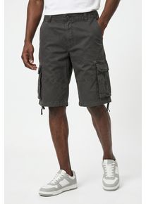 Jack & Jones Cargoshorts JACK & JONES "JPSTCOLE ANTHONY CARGO SHORTS MID SN", Herren, Gr. XXL, N-Gr, grau (asphalt), Web, Obermaterial: 97% Baumwolle, 3% Elasthan, unifarben, relaxed fit knielang, Hosen Cargoshorts
