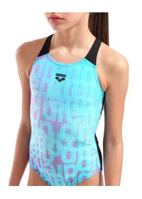Badeanzug arena "G arena MULTI COLOURS SWIMSUIT V BACK f&uuml;r M&auml;dchen", M&auml;dchen, Gr. 128, N-Gr, schwarz (water multi, schwarz), Obermaterial: 100% Polyester, Badeanz&uuml;ge Badeanzug, f&uuml;r intensives Schwimmtraining, sportlicher Stil, Topseller