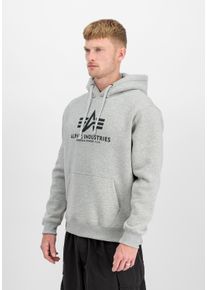 Hoodie Alpha Industries "Basic Hoodie BL", Herren, Gr. S, grau (grau heather), Obermaterial: 80% Baumwolle, 20% Polyester, regular fit, Sweatshirts Hoodie