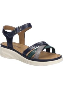 Sandale Josef Seibel "Sevran 02, dunkelblau-multi", Damen, Gr. 38, blau (dunkelblau, multi), Obermaterial: 100% Rindsleder Leather cow., Schuhe Sandale