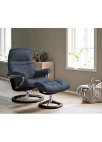 Relaxsessel stressless "Sunrise", blau (oxford blau paloma), B:83cm H:105cm T:74cm, Leder BATICK: BATICK ist ein leicht korrigiertes, durchgef&auml;rbtes und genarbtes M&ouml;belleder, bei dem die meisten Unebenheiten und Spuren in der Regel entfernt wurden.;Leder PALOMA: PALOMA ist ein durchgef&auml;rbtes Semianilin-M&ouml;belleder mit nat&uuml;rlicher Narbung.;ROHLEDER Stoff Q2 FARON: Ein fester zuverl&auml;ssiger Boucl&eacute; mit