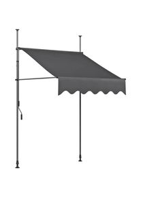 Markise, Dunkelblau, Metall, Textil, 200x200-300x120 cm, Sonnenschutz, Sichtschutz