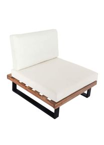 MCW LOUNGE-SESSEL Schwarz, Braun, Cremewei&szlig;