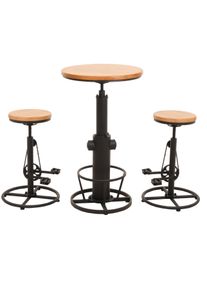 MCW BARTISCH + BARHOCKER rund Beige 3er-Set