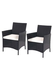 MCW POLY-RATTAN SESSEL HALDEN Anthrazit, Cremewei&szlig; 2er-Set
