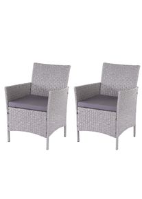 MCW POLY-RATTAN SESSEL HALDEN Grau, Anthrazit 2er-Set